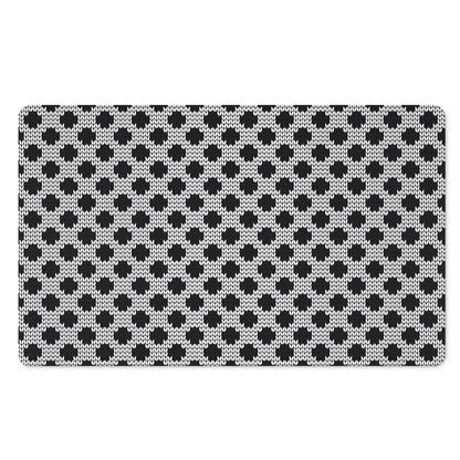 Polka Dot Knitted Pattern Print Polyester Doormat
