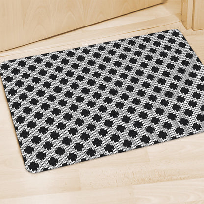 Polka Dot Knitted Pattern Print Polyester Doormat