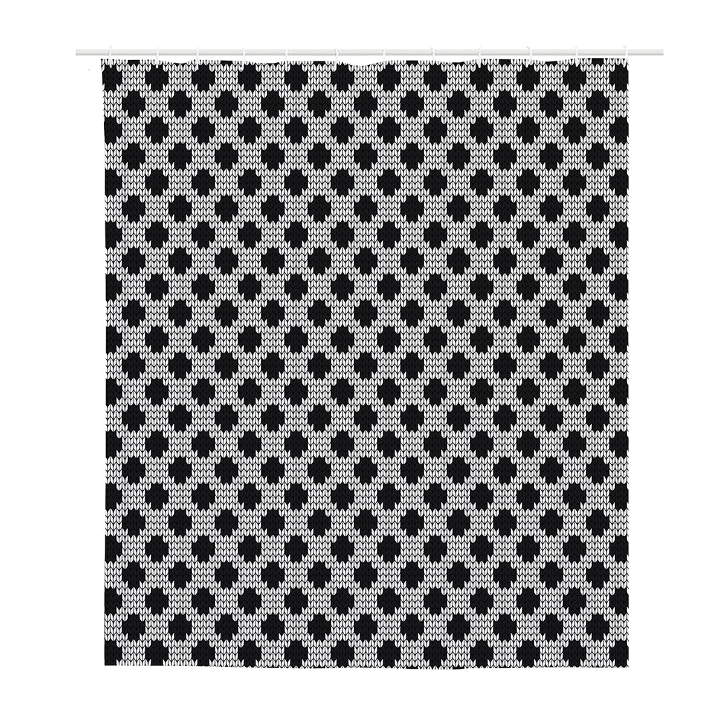 Polka Dot Knitted Pattern Print Polyester Shower Curtain