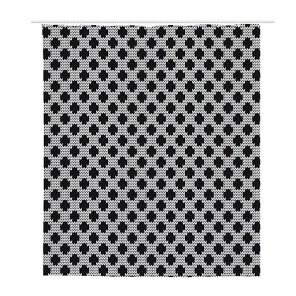 Polka Dot Knitted Pattern Print Polyester Shower Curtain