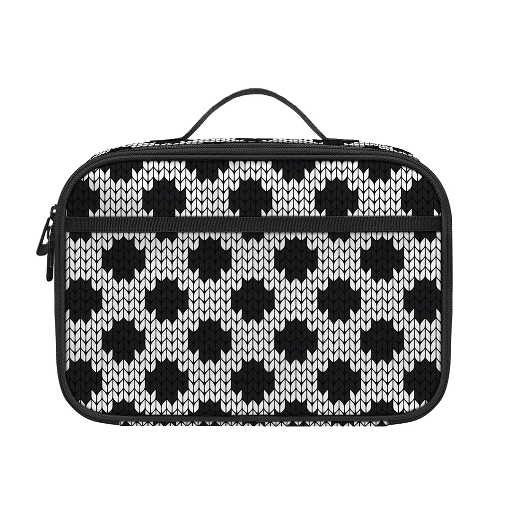 Polka Dot Knitted Pattern Print Portable Lunch Bag