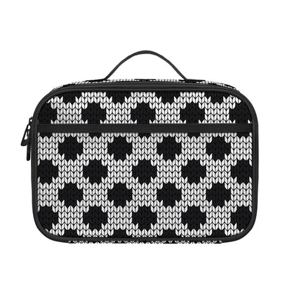Polka Dot Knitted Pattern Print Portable Lunch Bag