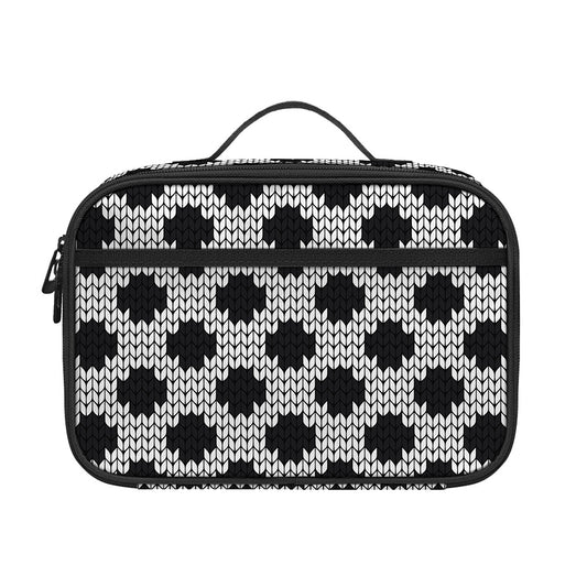 Polka Dot Knitted Pattern Print Portable Lunch Bag