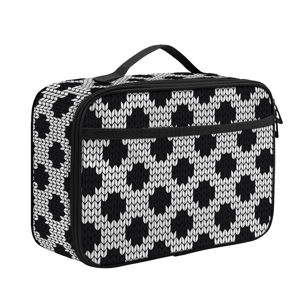 Polka Dot Knitted Pattern Print Portable Lunch Bag