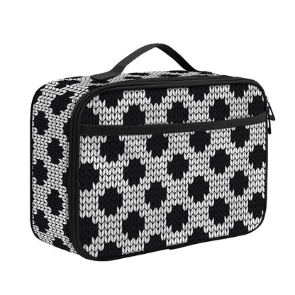 Polka Dot Knitted Pattern Print Portable Lunch Bag