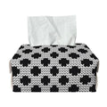 Polka Dot Knitted Pattern Print Rectangle Tissue Box Cover