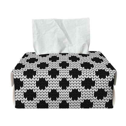 Polka Dot Knitted Pattern Print Rectangle Tissue Box Cover