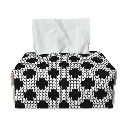 Polka Dot Knitted Pattern Print Rectangle Tissue Box Cover