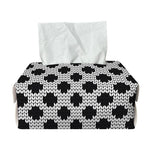 Polka Dot Knitted Pattern Print Rectangle Tissue Box Cover