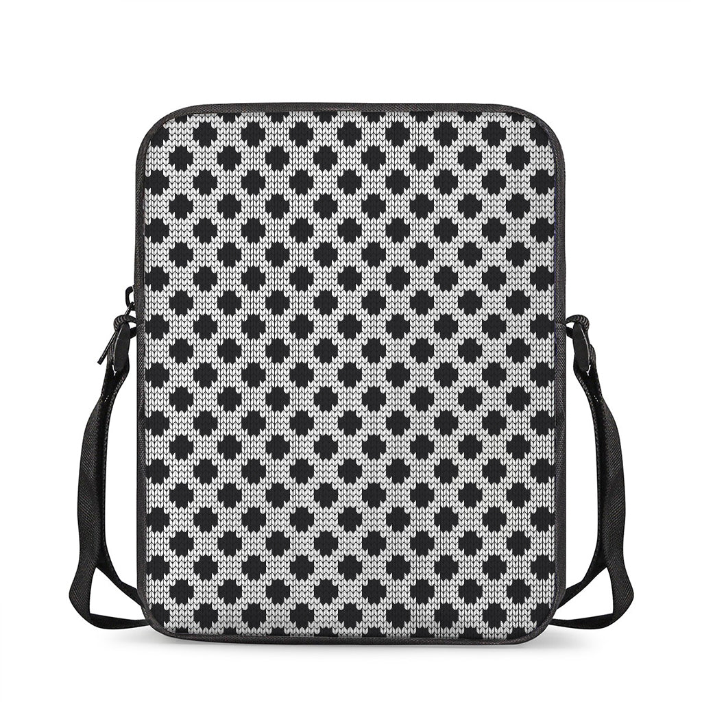 Polka Dot Knitted Pattern Print Rectangular Crossbody Bag