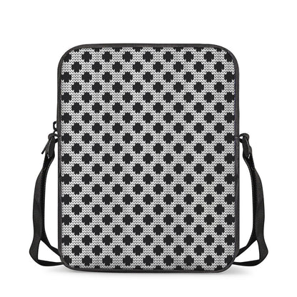 Polka Dot Knitted Pattern Print Rectangular Crossbody Bag