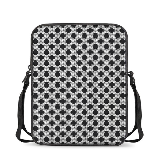 Polka Dot Knitted Pattern Print Rectangular Crossbody Bag
