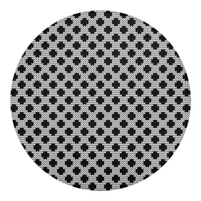Polka Dot Knitted Pattern Print Round Blanket