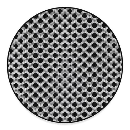 Polka Dot Knitted Pattern Print Round Floor Mat