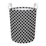 Polka Dot Knitted Pattern Print Round Laundry Basket