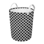Polka Dot Knitted Pattern Print Round Laundry Basket
