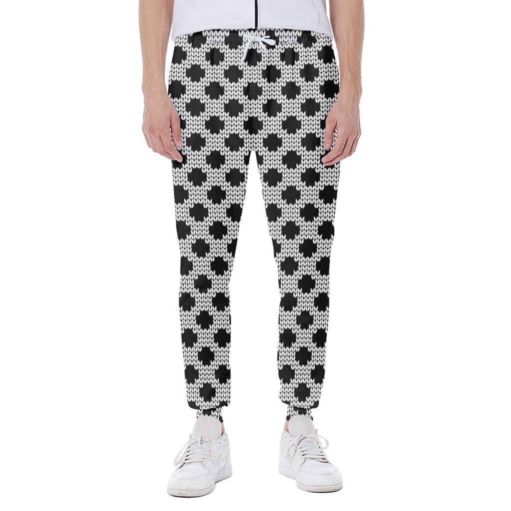 Polka Dot Knitted Pattern Print Scuba Joggers