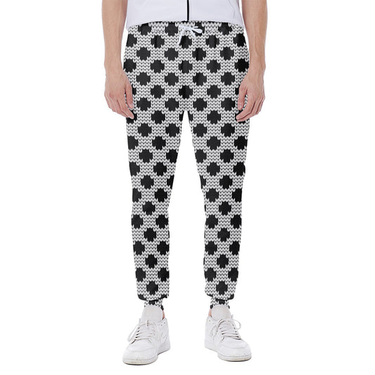 Polka Dot Knitted Pattern Print Scuba Joggers