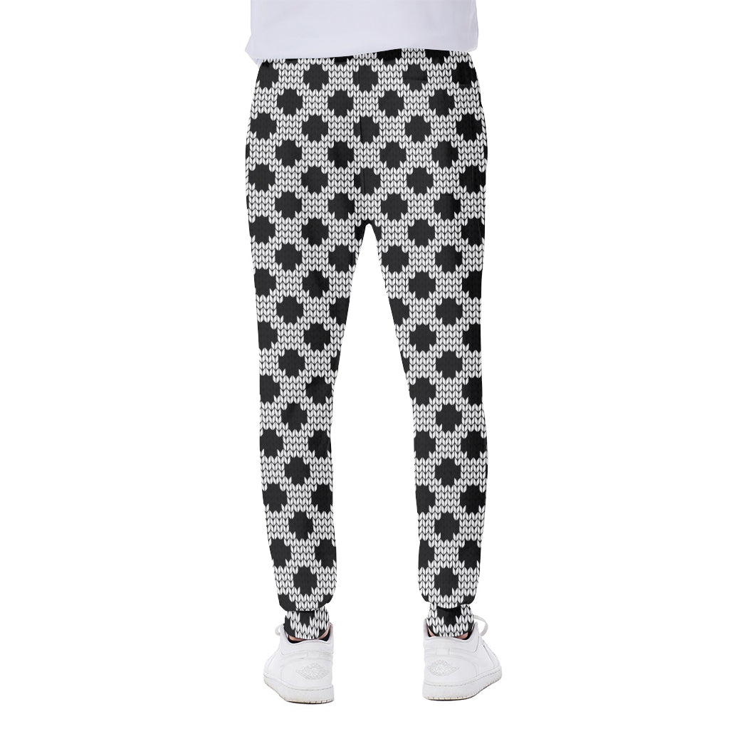 Polka Dot Knitted Pattern Print Scuba Joggers