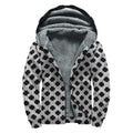 Polka Dot Knitted Pattern Print Sherpa Lined Zip Up Hoodie