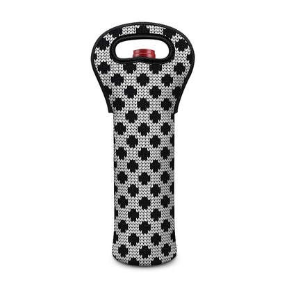 Polka Dot Knitted Pattern Print Single Neoprene Wine Tote