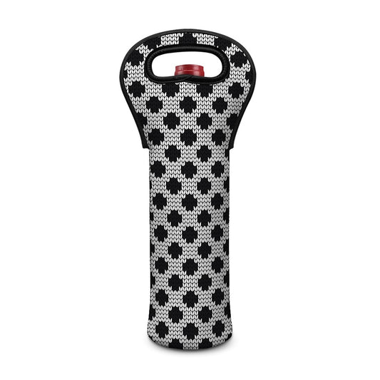Polka Dot Knitted Pattern Print Single Neoprene Wine Tote