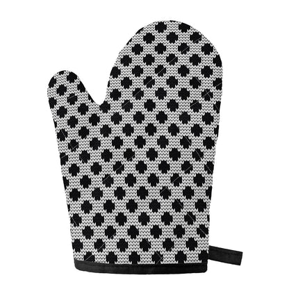 Polka Dot Knitted Pattern Print Single Oven Mitt