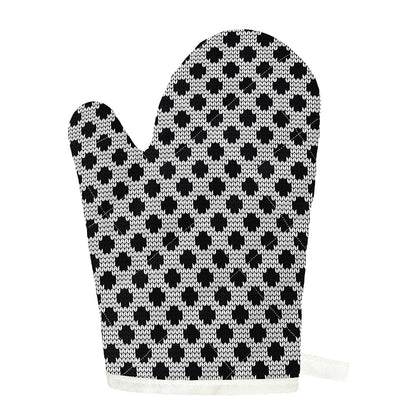 Polka Dot Knitted Pattern Print Single Oven Mitt