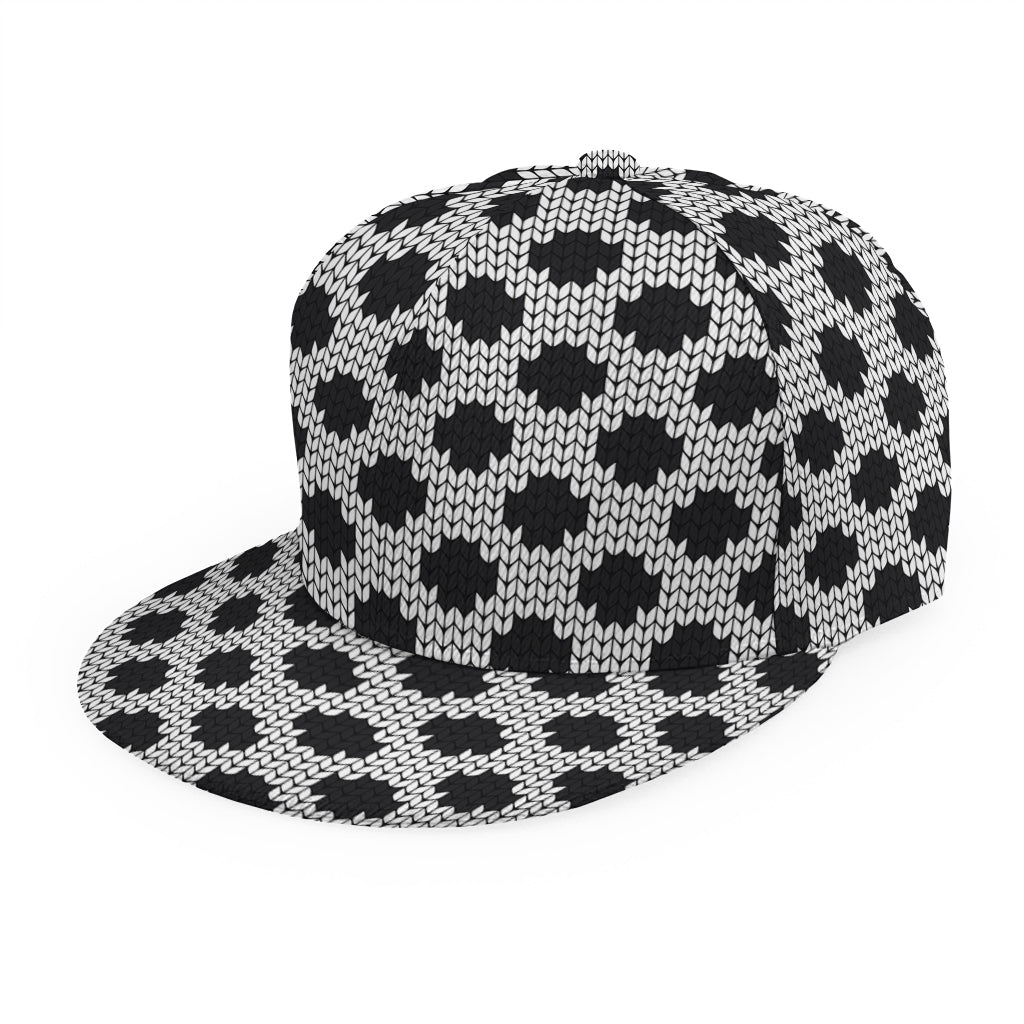 Polka Dot Knitted Pattern Print Snapback Cap