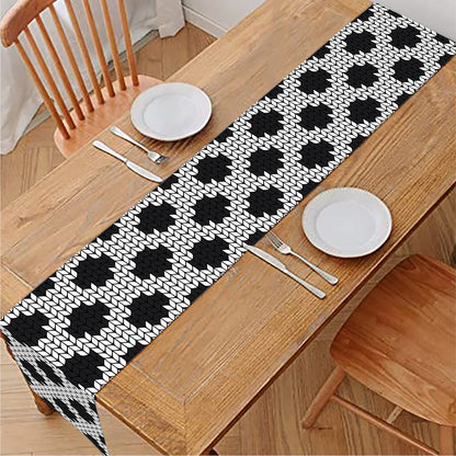 Polka Dot Knitted Pattern Print Table Runner