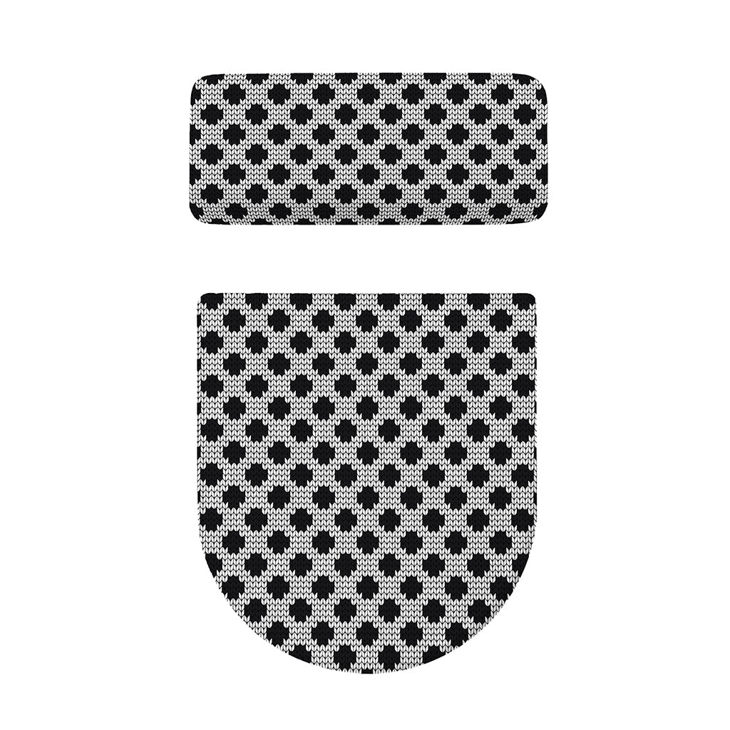 Polka Dot Knitted Pattern Print Toilet Lid And Tank Cover Set