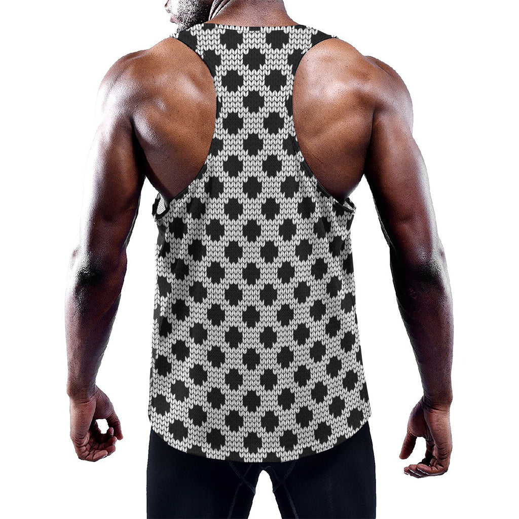 Polka Dot Knitted Pattern Print Training Tank Top