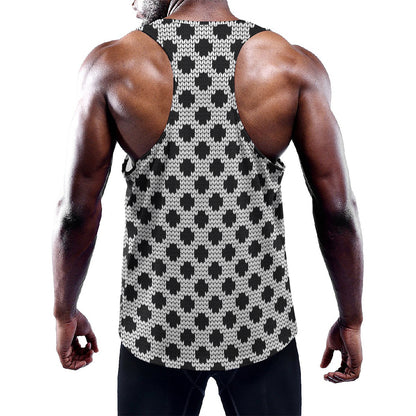 Polka Dot Knitted Pattern Print Training Tank Top