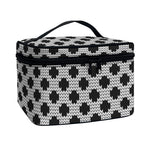 Polka Dot Knitted Pattern Print Travel Makeup Bag
