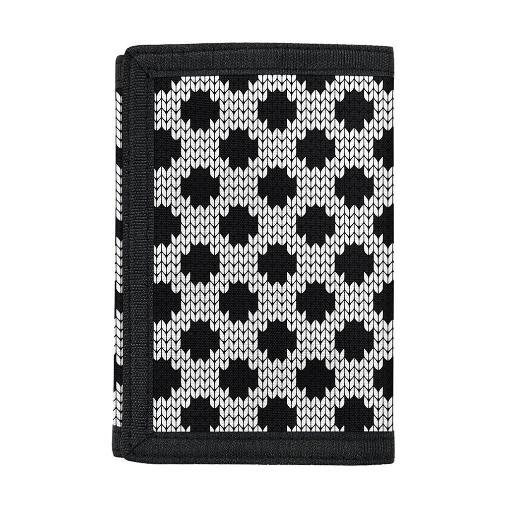 Polka Dot Knitted Pattern Print Trifold Wallet