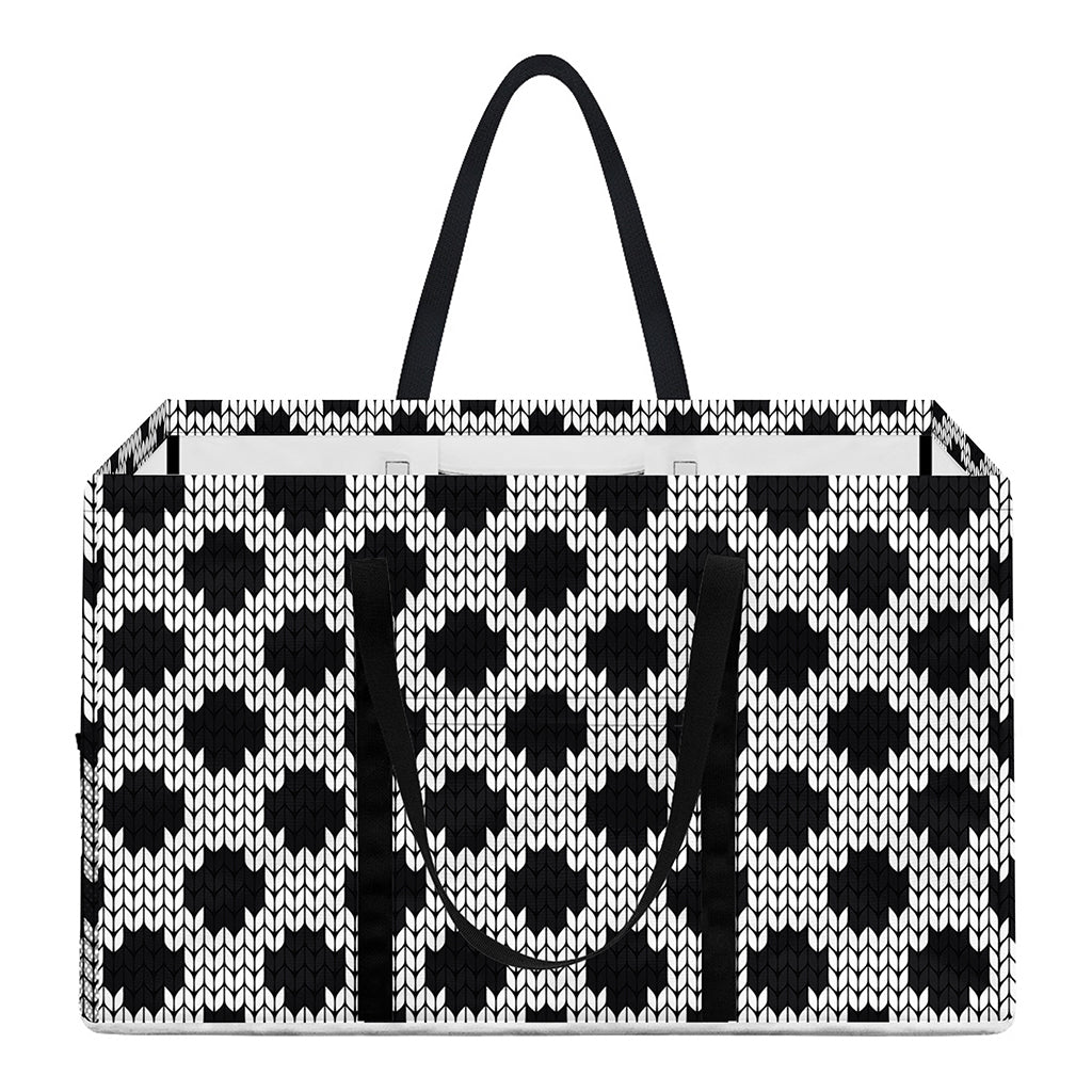 Polka Dot Knitted Pattern Print Utility Tote Bag