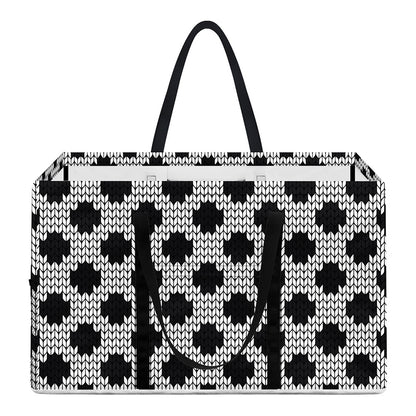 Polka Dot Knitted Pattern Print Utility Tote Bag
