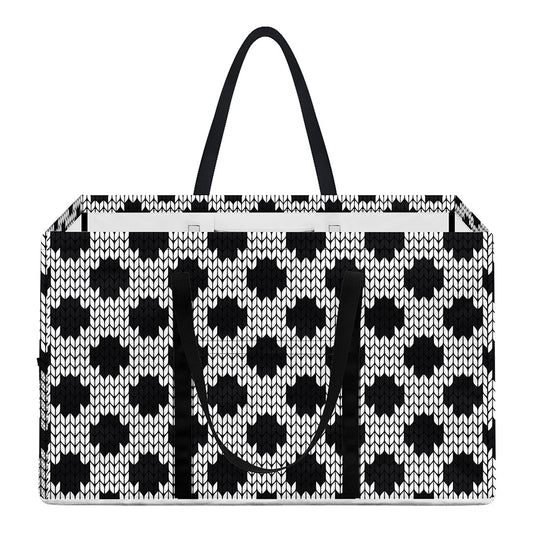 Polka Dot Knitted Pattern Print Utility Tote Bag