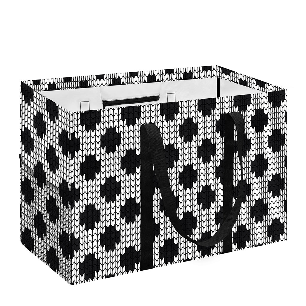 Polka Dot Knitted Pattern Print Utility Tote Bag