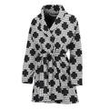 Polka Dot Knitted Pattern Print Women's Bathrobe