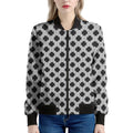 Polka Dot Knitted Pattern Print Women's Bomber Jacket