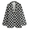 Polka Dot Knitted Pattern Print Women's Cotton Blazer
