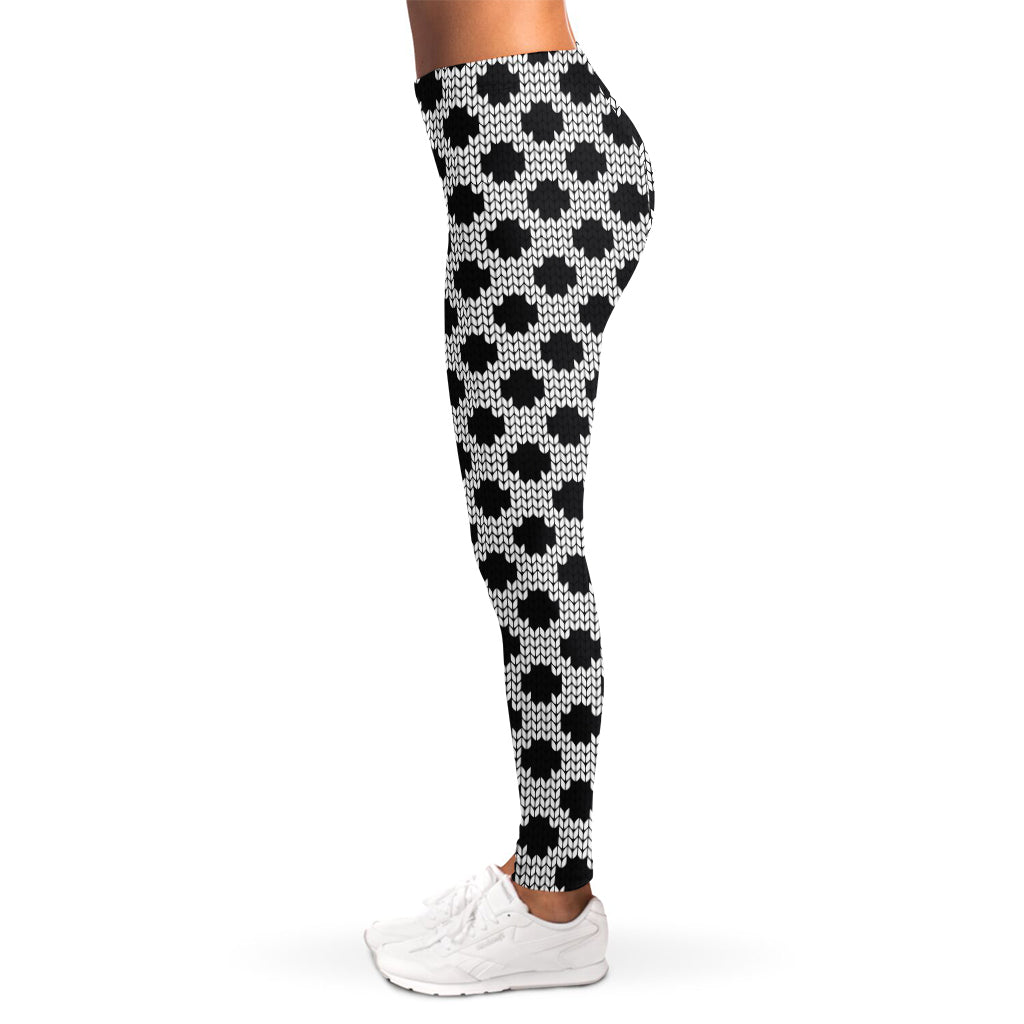 Polka Dot Knitted Pattern Print Women's Leggings
