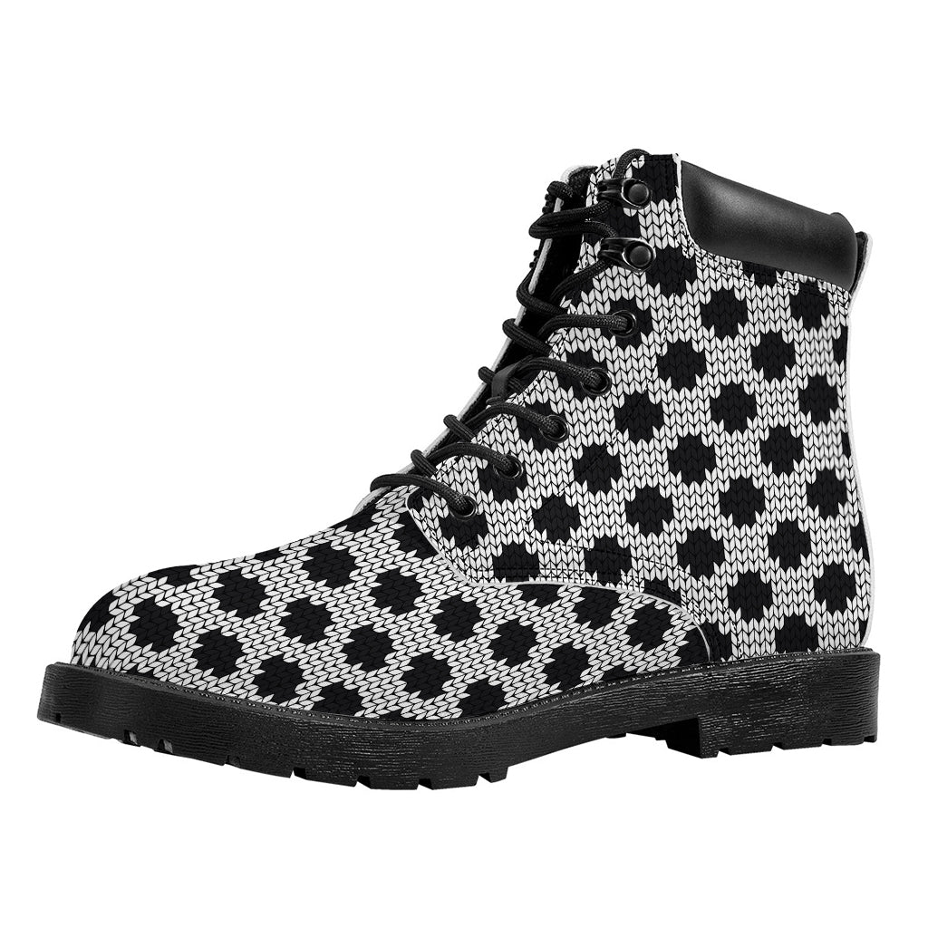 Polka Dot Knitted Pattern Print Work Boots