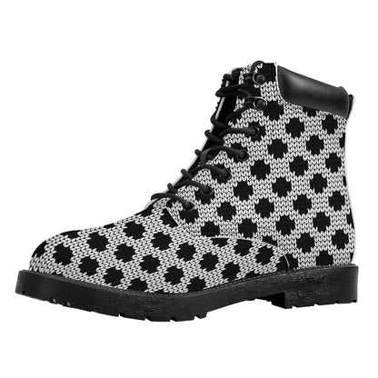 Polka Dot Knitted Pattern Print Work Boots