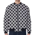 Polka Dot Knitted Pattern Print Zip Sleeve Bomber Jacket