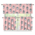 Polka Dot Koala Pattern Print 3 Piece Kitchen Curtains