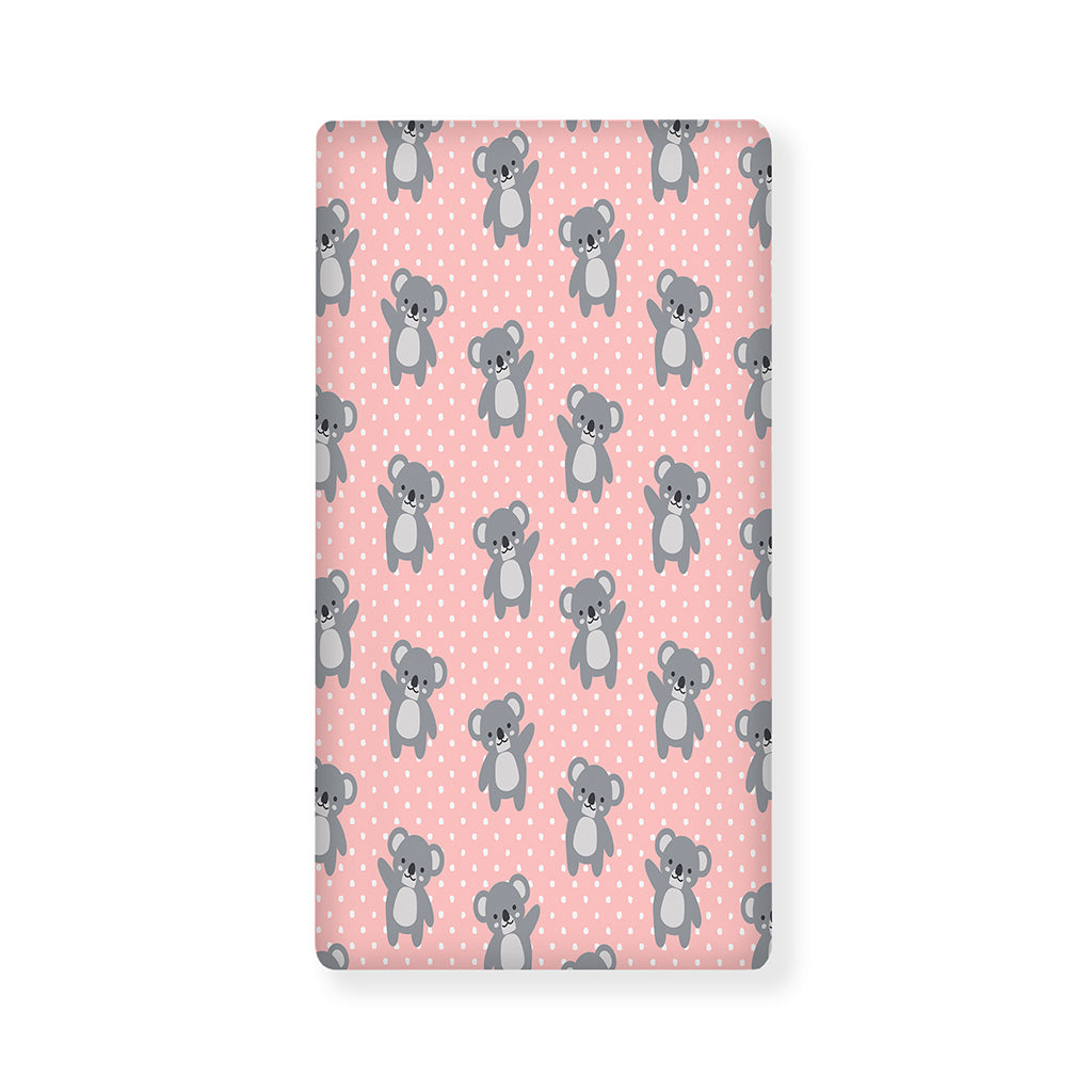 Polka Dot Koala Pattern Print Baby Crib Sheet