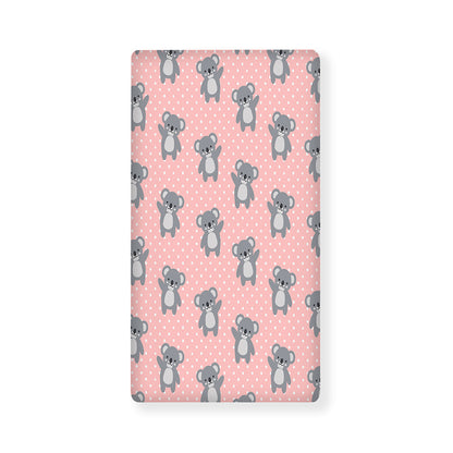 Polka Dot Koala Pattern Print Baby Crib Sheet