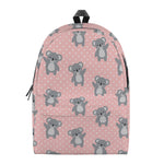 Polka Dot Koala Pattern Print Backpack